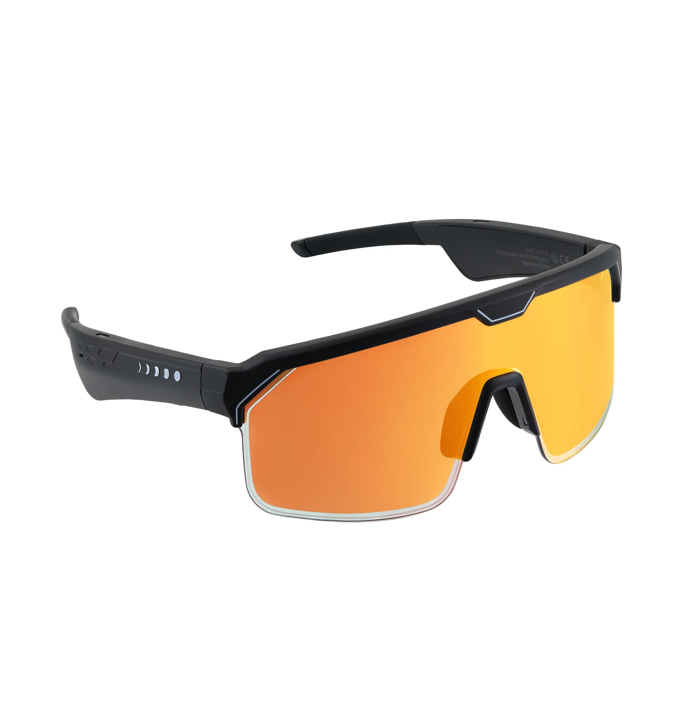 Music Shield Gen 2 Sports Instant Tint + Audio Sunglasses Black Fire ...