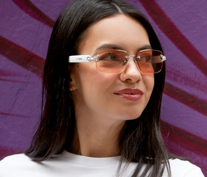 Aura White Frame Energy Lenses