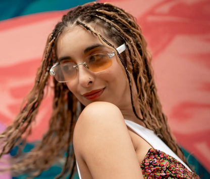 Aura White Frame Energy Lenses