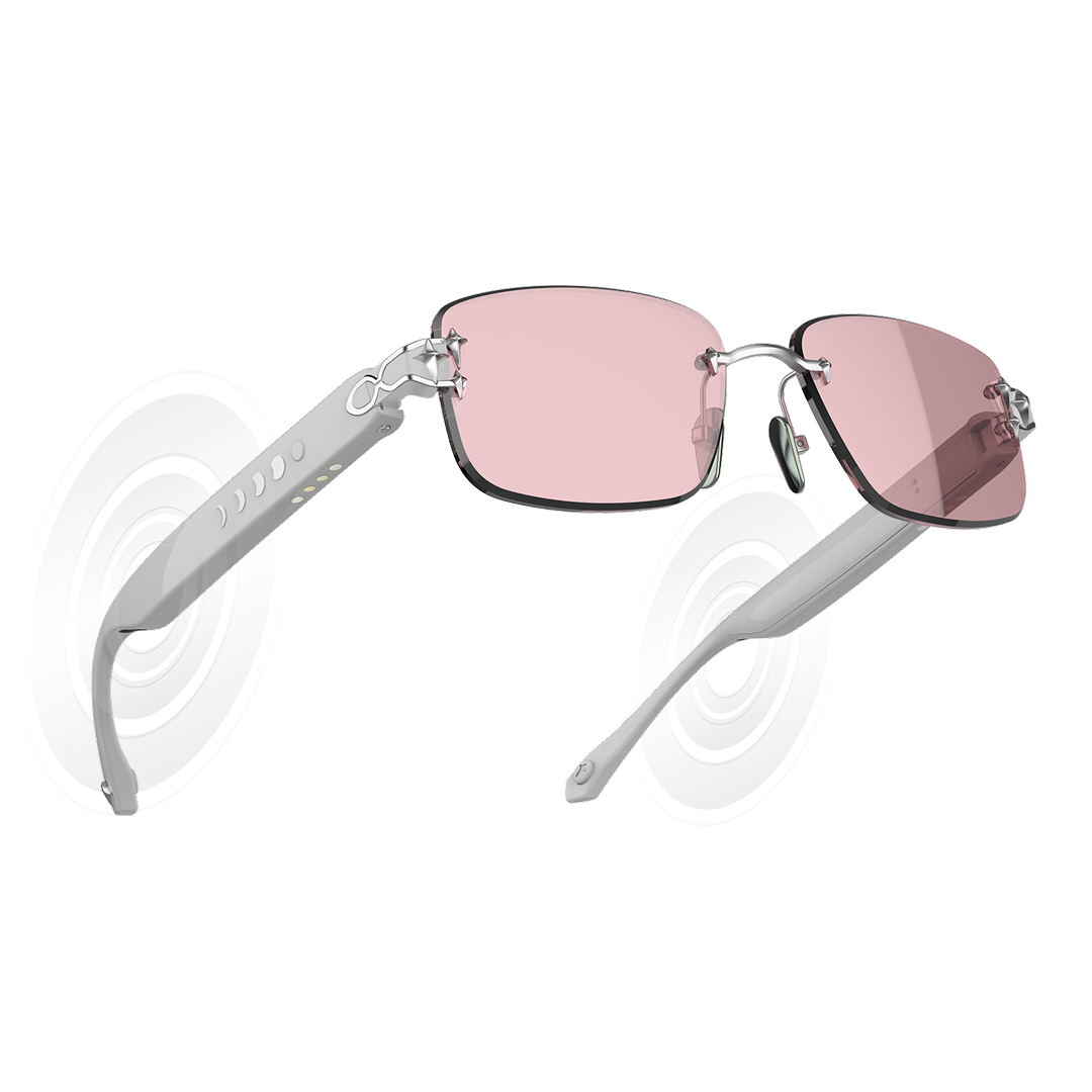 Aura Audio Calm White Silver Instant Color Changing Sunglasses Aura Audio Calm White Silver Instant Color Changing Sunglasses